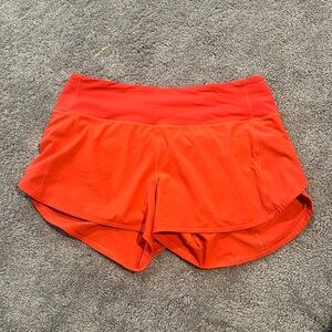 Lululemon Orange Speed Up Short